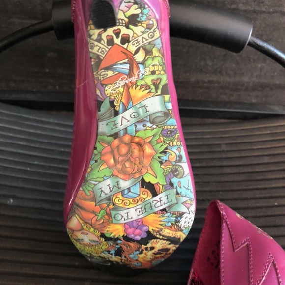 Ed Hardy peep toe 4.5" heels size 6 - Picture 7 of 9